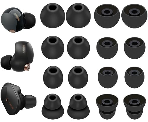 A-Pcas Sony�p�C���[�s�[�X 1000XM5�p�C���[�s�[�X 100XM4 �p�C���[�s�[�X 4�T�C�Y 8�y�A �V���R�����C���[�`�b�v �C���[�L���b�v ���K �t�B�b�g�� ���������� ���K ���􂢉\ XM5�^XM4 �C���[�s�[�X �y�u���b�N 4�T�C�Y 