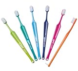 Paro S39 Lot de 6 brosses à dents extra sensibles avec poils souples interchangeables Inter Space F, 5 rangs, 39 touffes (multicolore)