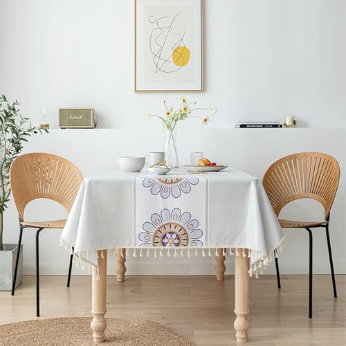 Nappe de table rectangulaire chic KnSam imprimé floral déco moderne 140x200 - 3