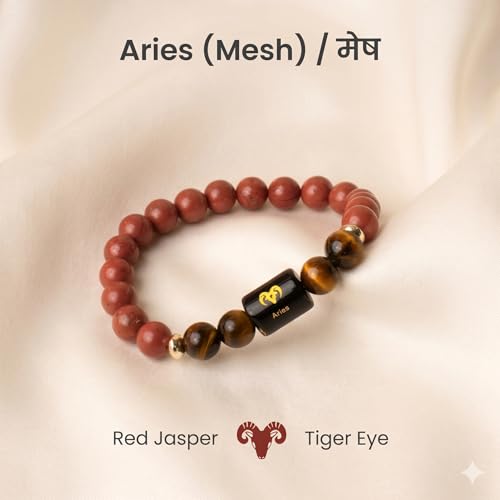 Image of ARDEN Zodiac Crystal Bracelet for Men & Women | All Rashi Crystal Bracelets | Natural Healing Stone Astrology Bracelets | Adjustable Energy Bracelet for Wealth, Positivity & Protection | Birthday Gift