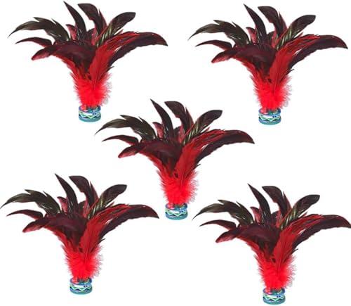 5個セット キックシャトル 蹴羽根 蹴鞠 羽根 蹴羽根 ダーカウ ジェンズ インディアカ 蹴鞠 シャトル 蹴羽根 中国?子 蹴鞠 ユニーク スポーツ用品 運動会 ゲーム キックシャトル ?子 シャトル (20CM)