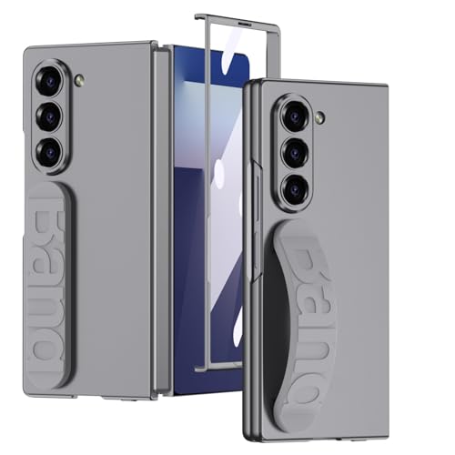 Coque Galaxy Z Fold7 grise avec dragonne silicone et protection écran