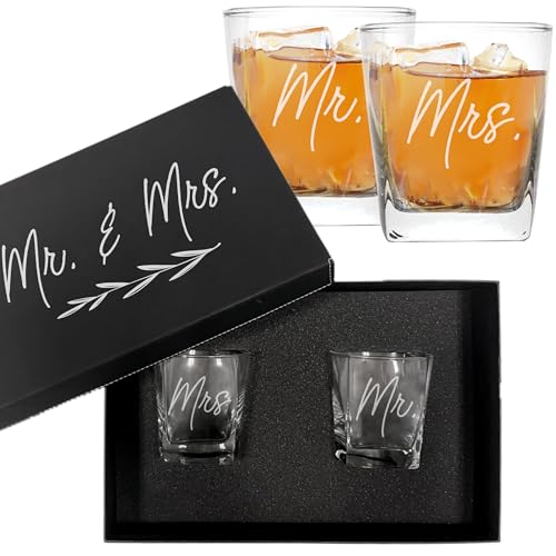 My Personal Memories Mr and Mrs Whiskey Rocks Glasses Set of 2