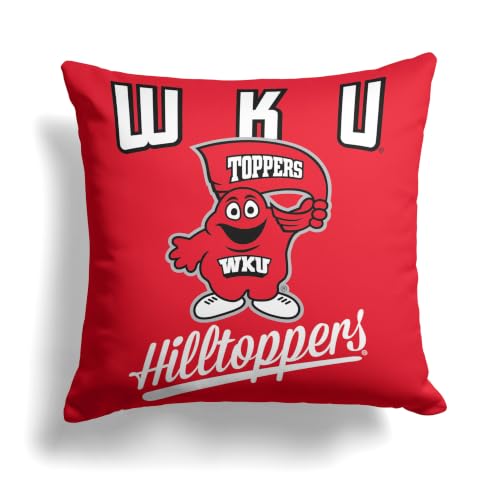 Northwest NCAA Western Kentucky Hilltoppers Alumni Double-Sided Printed Throw Pillow, Soft Decorative Polyester Fan Cushion, Couch Bed or Game Room Decor, 18 x 18 in