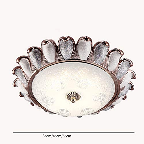 Lampe de plafond pastorale RJJ fleur dorée 36cm avec commande par application et télécommande - 3