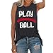 JINTING Baseball Tank for Women - Play Ball Shirt Baseball Tshirts Graphic Tees Casual Letter Printed Softball Tee Shirts Top