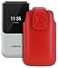 Produktbild Suncase Original Tasche kompatibel mit Nokia 2720 Flip Hülle Leder Etui Handytasche Ledertasche Schutzhülle Case in rot