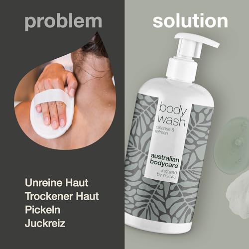 Foto von Teebaumöl Duschgel 500 ml mit Teebaumöl bekannten Terpineol von Australian Bodycare. Für Unreine, Trockene Haut, Juckreiz, Körpergeruch, Pilz & Akne