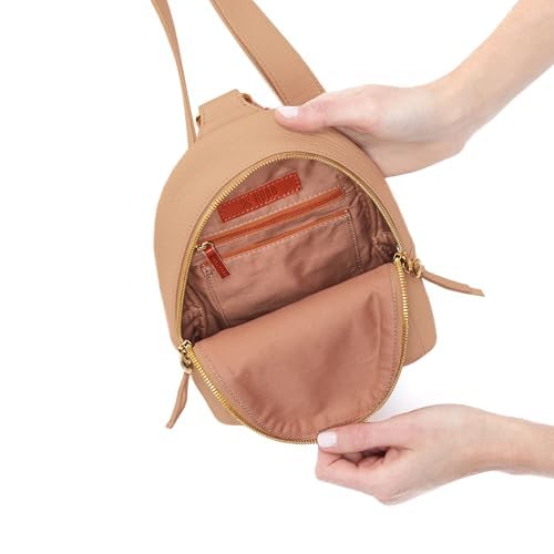 HOBO Fern Leather Hands-Free Sling Bag with Adjustable Strap, Fashionable Style, Room for Wallets and Essentials - Perfect for Traveling, Sandstorm