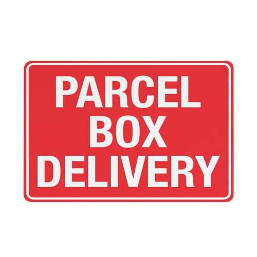Parcel Box Delivery Drop Off Location Sign 8"x12", aluminum with pre-drilled holes for fence door gate yard outdoor residential package receiving zone identification marker