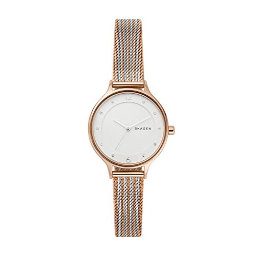 Skagen Women's Anita Stainless Steel Mesh Watch, Color: Two-tone, 12(Model: SKW2749)