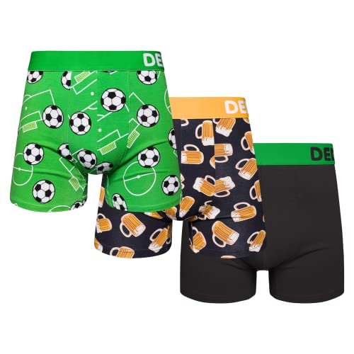 Dedoles lustige Bunte Herren Boxershorts 3-Pack Hopfengetränk & Fußball Gr. XL, Mehrfarbig, aus Baumwolle, bequemer Sitz Cover