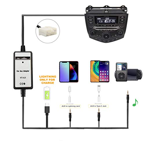 Yomikoo Car Audio Aux Input Adapter With Charge Cable For Honda Accord 2003-2011, Civic 2006-2010, Pilot 2006-2011, Odyssey 2005-2010, Acura Csx 2006-2011, Mdx 2005-2006 #TOP1