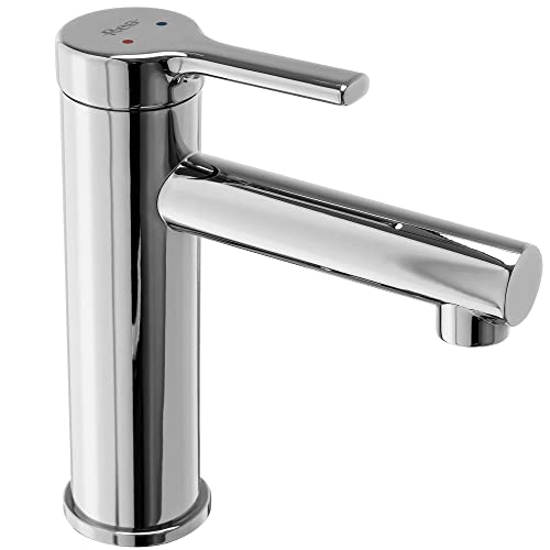 Rea Pixel Rubinetto Lavabo Basso Cromo Miscelatore Da Bagno In Ottone Monocomando Rubinetto Lavamani Regolabile Caldo E Freddo (Cromato) - 4