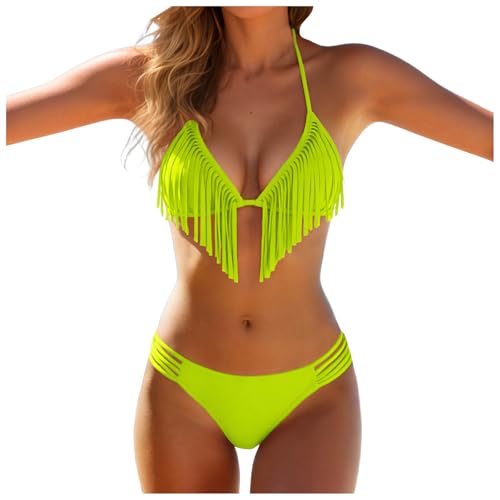 Bikini Mujer Bañadores Traje De Baño 2 Piezas Sexy Push Up Cuello En V Conjunto Biquinis Dos Piezas para Playa Piscina Vacaciones Verano Ropa de Baño