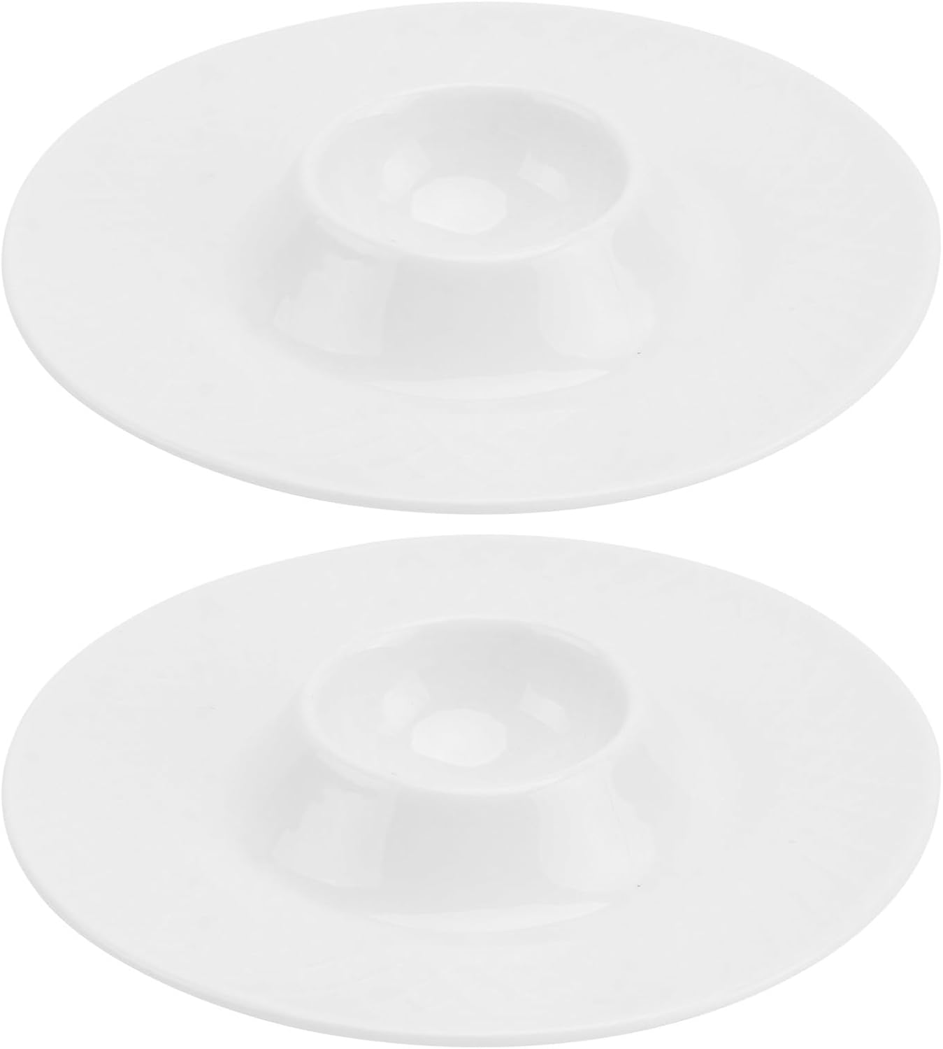 2pcs Ceramic Egg Cups White Stackable Holders for Brunch