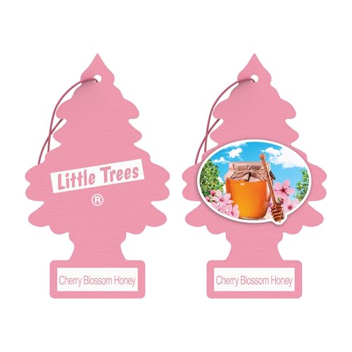 Image of Little Trees Cherry Blossom Honey Air Freshener | Fruity Floral Fragrance | Iconic Tree Hanging Design | For Car, Home, Wardrobe | Imported from USA