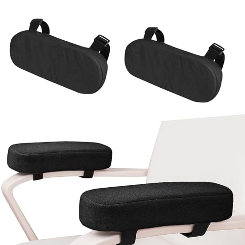 wuyaoyao 2PCS Car Seat Armrest Covers, Comfortable Auto Seat Elbow Support Cushion Pad, Soft Front Seat Chair Armrest Pads, Anti-Scratch Arm Rest Cover Protectors for Car Home Office (Black)