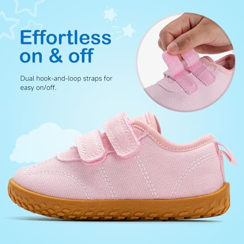 tombik Toddler Canvas Shoes Lightweight Breathable Barefoot Sneakers for Boys & Girls Walking Running Play4