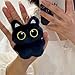 HUIJUFU Black Cat Plush Keychain Purse Charm - Cute Bag Charms Gifts for Women