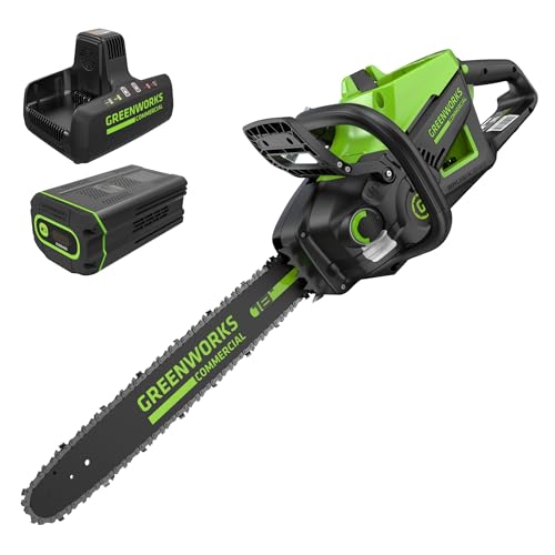 Greenworks 82V 18 in Cordless Electric Chainsaw, 4.0 Ah Battery and Charger