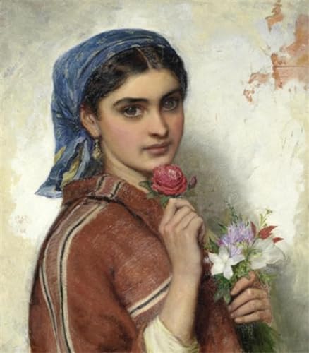 Tableau la marchande de fleurs pour décoration murale du salon et grand format sur toile