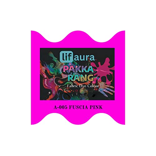Prokart Lifaura Pakka Rang Fabric Dye Colour Natural dye for Fabric Pack of 10 Sachets (5g Each - 50g Pack) | ShadeA-05: Fuscia Pink, Prokart Lifaura Pakka Rang