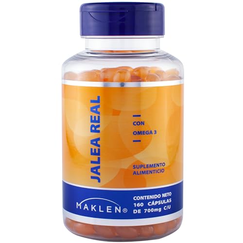 Jalea Real | Jalea Real con Omega 3 | 160 Capsulas Softgels de 700mg | Suplemento Natural para Energia y Vitalidad | Maklen