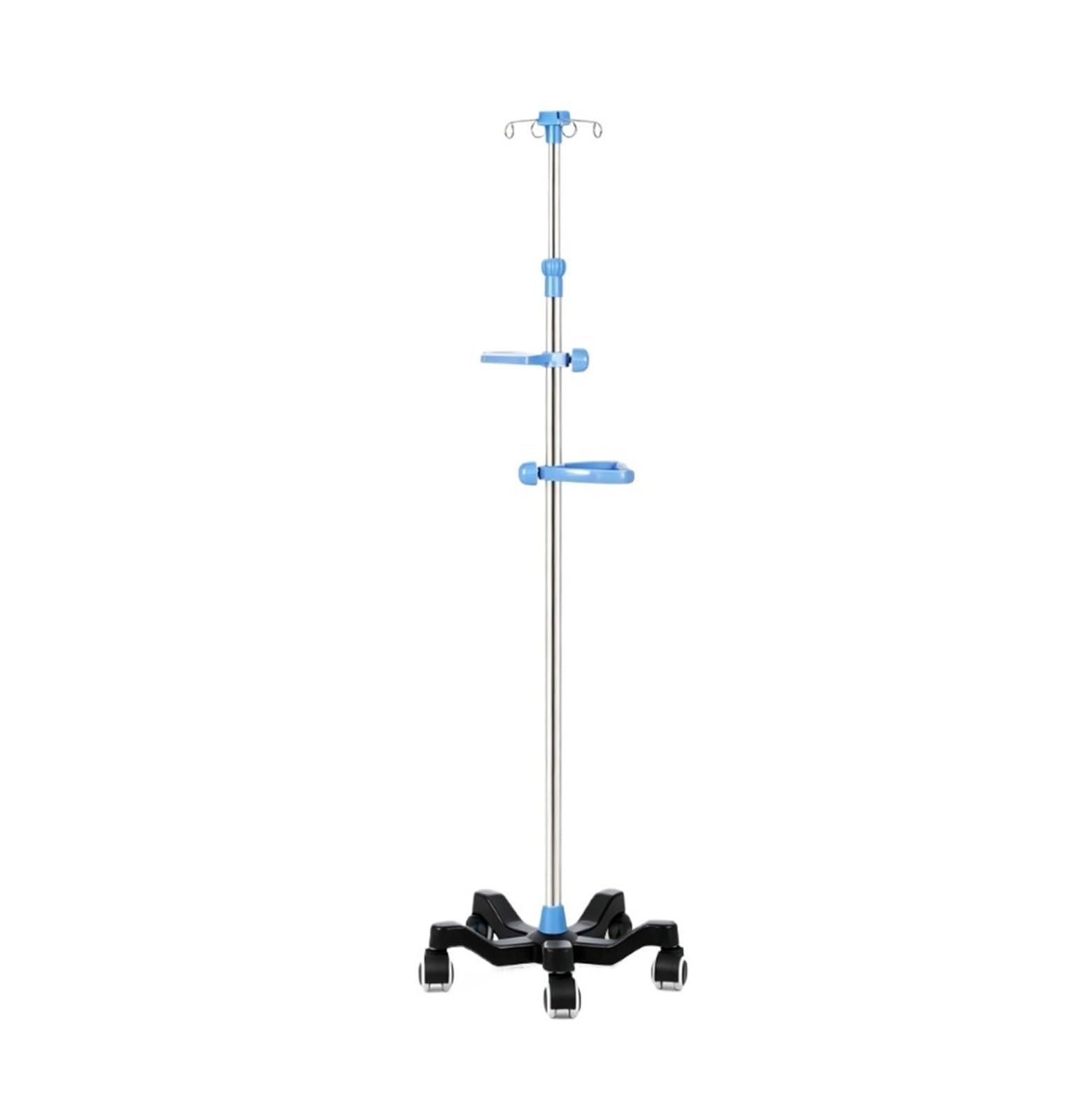 Asta portaflebo portatile con ruote e 4 ganci Portaflebo medicale