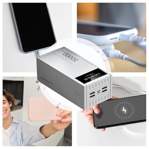 Cargador Portátil 50000mAh contra Apagones con USB de Carga Rápida 66W 5