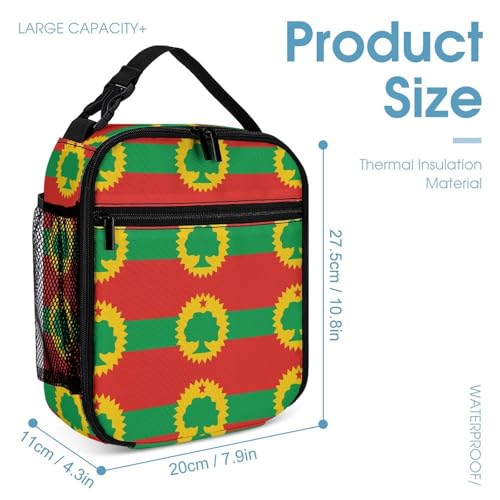 Flag of The Oromo Liberation Front Cute Backpacks Set Lightweight Lunch Bag Aesthetic Pencil Cases for Travel Work4