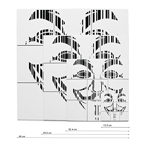 Carreaux céramique visage anonymous noir 60x60cm pour déco - 2