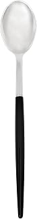 Restaurantware-Moderna 7.75 Inch Fancy Disposable Flatware, 500 Durable Plastic Flatware - With Black Handle For Grip, Heavy-duty, Silver Plastic Spoons, Easily Disposable Or Restaurants
