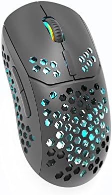 RGB Bluetooth Gaming Mouse Light Weight Silence Wireless Rechargeable Honeycomb Durable Computer Mice Comfortable with Side Button 7 Lights 3 DPI for Laptop Mac Windows Microsoft