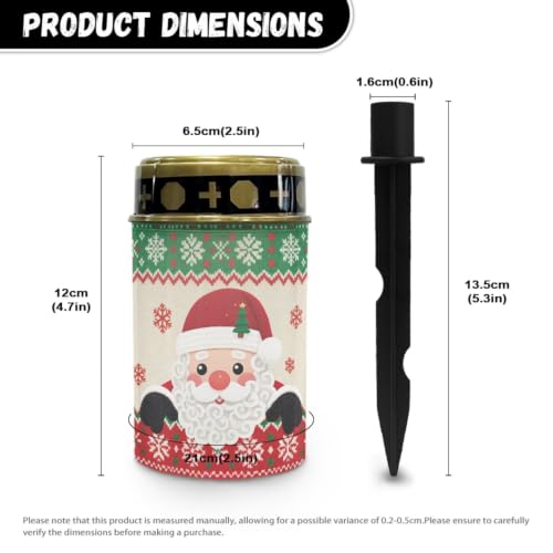 Image of Santa Christmas Cemetery Solar Lights Flameless Candles, 2 Pcs