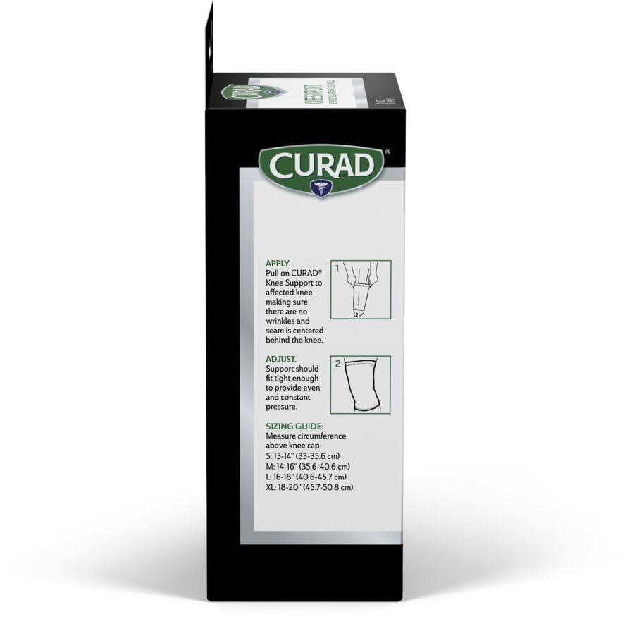 CURAD Neoprene Pull-Over Knee Support with Closed Patella, Size Medium, (14"-16" Circumference), 1 Each