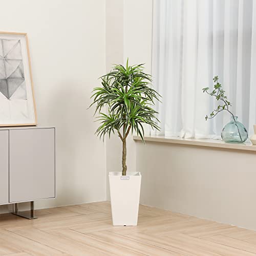 Soguyi 4Ft Artificial Trees Faux Dracaena Indoor Plant, Fake Plants With Plastic Nursery Pot, Silk Tropical Floor Plant For Office House Farmhouse Living Room Home Decor(Set Of 1) #TOP2