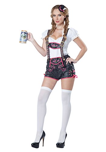 Disfraz de Lederhosen coqueta para mujer traje bávaro alemán de tirolesa para Carnaval