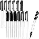Colarr 12 Pcs Thick Tipped Low Vision Pen Black Ink Visual Easy to See Bold Pens with Felt Tip Quality Low Aids for Vision Seniors Elderly Office Home Classroom Writing Reading