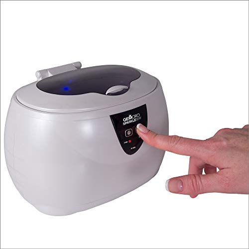 Gemoro 1783 Sparkle Spa Personal Ultrasonic Cleaner With 3 User-Programmable Timed Cleaning Cycles, Premium Pearl Finish #TOP3
