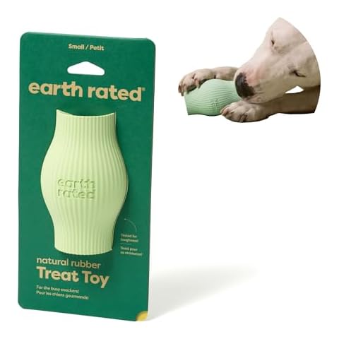 Earth Rated Treat Dispensing Dog Toy, Enrichment Toy for Adult and Puppy Dogs, Slow Feeder, Dishwasher and Freezer-Safe, Natural Rubber, Small, Green Cover