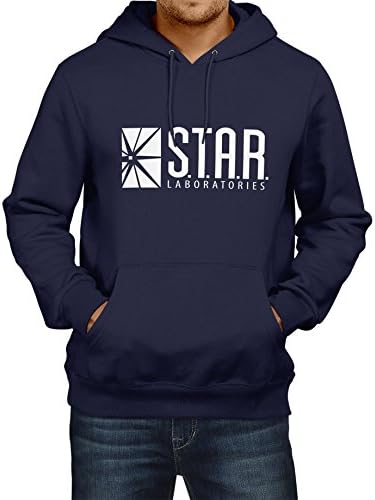 Mens STAR Labs Hoodie Navy, S | S.T.A.R. Laboratories Pullover Hoodies Apparel