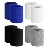 SEPORUD Sweat Bands for Men & Women - 8pcs Moisture Wicking Wristbands, Soft Cotton Terry Cloth Sweatband for Tennis, Basketball, Running, Gym, Workout - Sports Wrist Sweatbands for Men & Women