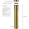 18 Gauge Brass Slip Joint Extension Tube 1-1/4” OD x 8” with Nut and ...