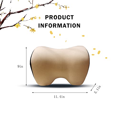 Sprfufly Make Relaxing Car Headrest Pillow, Car Pillow For Driving With Adjustable Strap, Breathable Removable Cover & Ergonomic Design - Softness Travel Car Neck Support Pillow(Beige, 1P) #TOP1