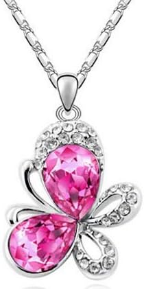 Girlz! crystal Pendant For Women (Pink)