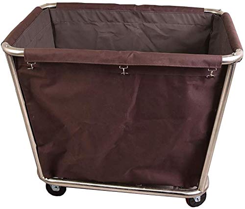 Carros Móviles, Carrito de la Sirverción para el Hogar Carriles de Lavadero Carteles de Acero Inoxidable: Carrito de Servicio de Hotel con Bolsas de Ruedas Silenciosas/Brown/90 * 65 * 80Cm