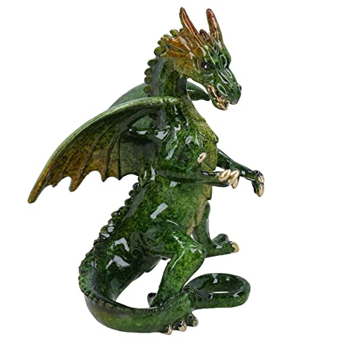 Image of AB Tools Green Standing Dragon Resin Fantasy Sculpture Statue House Ornament Figurine