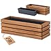 HOMERZO Holz Pflanzkasten Blumenkasten rechteckig – braun imprägniert, mit herausnehmbarem Kunststoff-Einsatz – Pflanzkübel für Balkon, Garten & Terrasse (Horizontal-braun, 65x23 H20)