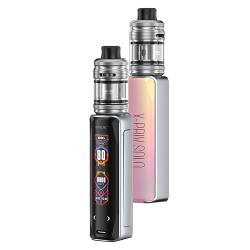Kit Smok X - priv solo - kit de cigarrillos de entrada para cigarrillos electrónicos, 80w, batería externa única, dl vaping, pantalla doble, capacidad de 5,5 ml, sin nicotina (Rosa)
